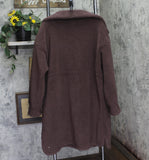 All In Motion Womens Long High Pile Fleece Full Zip Drawstring Jacket Brown 2XL