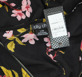 City Chic Womens Trendy Plus Size Beloved Floral Mini Dress Black Multi 20W