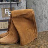 Michael Michael Kors Womens Suede Leigh Boot Dress Block Heel Luggage Brown 9M