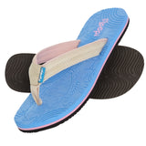 Floopi Women Durable EVA Floral Textured Flip Flops Blue 6M