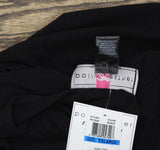 Polly & Esther Juniors Ribbed Scoop-Neck Skimmer T Shirt Top Black XL