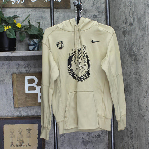 Nike Mens Army Nous Resterons La Therma PO Hoodie Fleece Lined Gold Yellow M