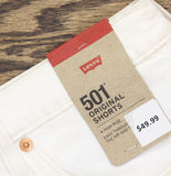 Levi's Womens 501 Original Shorts Denim Jean Jorts Disco Nights White 34