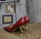 Michael Michael Kors Womens Luna Mid Pumps Heels 40F4LUMP3L Deep Red 8M