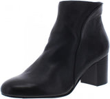 INC Womens Floriann Leather Booties Ankle Boots Black Leather 9M