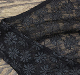 Cupshe Womens Lace Sheer Plunge MIDI Swim Cover-up Dress Black M