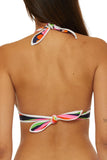 Trina Turk Womens Reversible Anniversary Stripe Bikini Swim Top Pink Multi 6