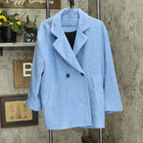 Womens Lined Heavyweight Parka Button Front Coat Jacket Blue See Measurements