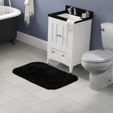 Garland Rug Luxury Ultra Plush Washable Bathroom Bath Rug Black 24 in. x 40 in.