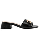 Jones New York Womens Uniqua Block Heel Dress Sandals Black Crinkle 7.5M