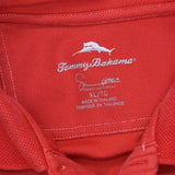 Tommy Bahama Mens Embroidered Pique Contrast Stitch Polo Shirt Red XL