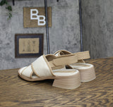 Franco Sarto Womens Silvie Heeled Sandals J4225M1 Natural White 7M