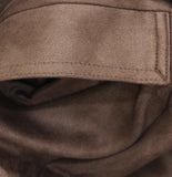 A New Day Faux Suede Double-Breasted Belted Trench Coat f00251322 Brown S