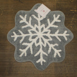 Avanti Snow Snowflake Christmas Bath Rug Mat Gray / White 24 x 24
