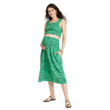 Isabel Maternity By Ingrid & Isabel Smocked Maternity Top Green Multi XL