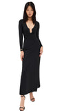 Bardot Women's Remy Embellished Plunge Neck Maxi Knit Dress 59475DB Black 10