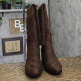 Michael Michael Kors Womens Suede Braden Riding Boots 40F2BNMBES Mocha Brown 5M