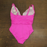 Bleu By Rod Beattie Item Plunge Plunging-Neck Swimsuit One Piece Dahlia Pink 16W