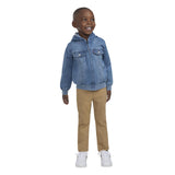 Levi's Knit Full Zip Trucker Hoodie 617830F Sea Salt Blue 24M
