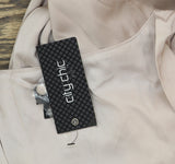 City Chic Womens Trendy Plus Tie Front Opulent Dress Vanilla Brown 14W