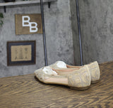 Journee Collection Womens Batavia Ballet Flat Embellished Nude Brown 6M