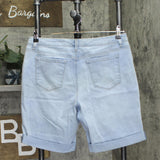 Style & Co. Womens Bermuda Rolled Cuff Stretch Jean Shorts Light Blue 16