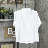 Flora by Flora Nikrooz Womens Jacquard Dot Shirt Pajama Top White M