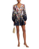 Aqua Womens Button Up Floral Print Mini Dress IDM12072 Black Multi XL