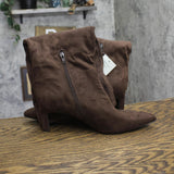 A New Day Justice Faux Suede Mid-Calf Boots with Cone Heel 94568890 Brown 8.5M