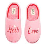 Dluxe By Dearfoams Womens Hello Love Slide Slippers 92285261 Pink L (9-10)