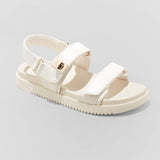 A New Day Women's Jonie Ankle Strap Footbed Sandals 87539242 Off white 8M