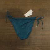 Red Carter Mermaid Tie-Side Beaded Bikini Bottom Swim Indigo Dye Blue Green XL