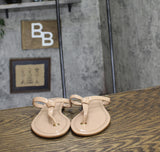 On 34th Womens Galinaa Thong Flat Sandals Brown Patent 5.5M