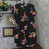 City Chic Womens Trendy Plus Size Beloved Floral Mini Dress Black Multi 20W