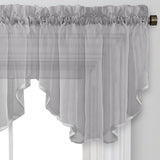 Regal Home Voile Solid Rod Pocket Ascot Valance Gray 54" x 20"