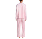 Aqua x Wicked Womens Striped Long Sleeve Pajama Shirt 12958 Pink S