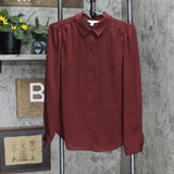 LC Lauren Conrad Womens Print Long Sleeve Button Up Shirt 165f79a6fe9295 Red S