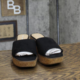 Sun + Stone Womens Charlottee Wedge Sandals 10012598300 Black 10M