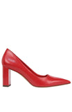 Franco Sarto Giovanna Pointed Toe Pumps Block Heel Cherry Red Leather 9.5M