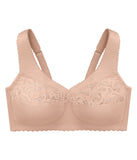 Glamorise Womens MagicLift Cotton Support Wirefree Bra 1001 1001 Cafe Brown 44F
