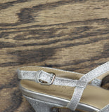 Naturalizer Womens Baylor Heeled Sandal Glitter Strappy Silver Glitter Gray 9.5M