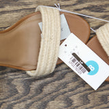 A New Day Womens Tish Single Band Ankle Strap Wedge Heels 93320408 Tan Brown 8M