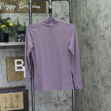 32 Degrees Mock-Neck Long-Sleeve Top Heather Fig Purple S