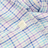 Miss Elaine 3/4-Sleeve Plaid Zip Robe Nightgown Navy Turquoise Plaid Blue L