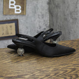 A New Day Simone Rhinestone Ball Slingback Heels 94660895 Black 7.5M