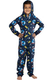 Intimo Polar Express Hooded Footless One-Piece Union Suit Blue Multi XXS/XS
