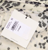 Calvin Klein Sleeveless Abstract Chiffon Midi Belted Lined Dress Light Gray XL