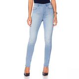 DG2 by Diane Gilman Classic Stretch Denim 5-Pocket Jegging Chambray Blue 2X