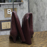 Alfani Padded Pointed Toe Kitten Heel Zip-Up Dress Boots Bordeaux Red 7M
