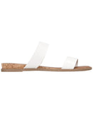 Style & Co. Womens Elliee Flat Sandals 2 Band 10020656300 White Lizard 5.5M